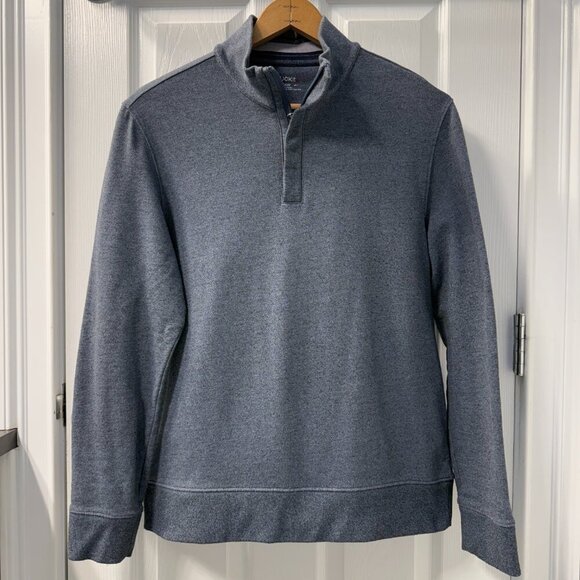 UNTUCKit Grey Blue 1/4 Zip Pullover Sweater Cotton Blend Size Medium - Picture 1 of 6